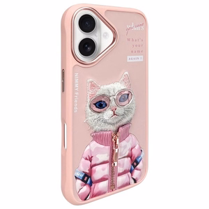 Nimmy Cool&Cute 2.0 Cat Ümbris jaoks iPhone 16 - Roosa