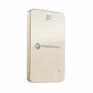 Powerbank compatible with MagSafe Forcell F-Energy SuperSlim F5K8 QC4.0 PD3.0 15W 5000 mAh titanium desert
