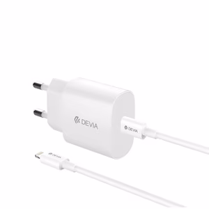 Devia wall laadija Rocket PD 20W 1x USB-C valge + kaabel USB-C - Lightning