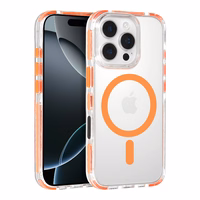 Tel Protect Strap Clear Ümbris jaoks Iphone 15 Pro oranž