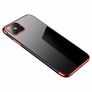 Clear Color Case гелевый TPU чехол с гальванизированной рамкой для Xiaomi Mi 11 красный