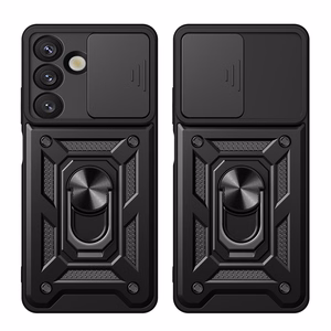 Hybrid Armor Camshield Ümbris with Stand and Camera Cover jaoks Realme P3 Pro 5G - Must