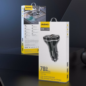 Dudao R78 78W Car Laadija USB-C PD / 2xUSB-A QC - must
