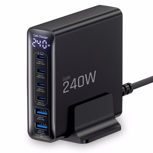 Tech-Protect DC240W-GAN 6 pordiga laua laadija PD 240W / QC3.0 must