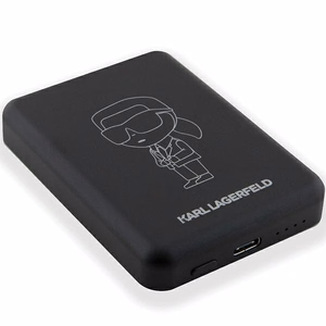 Karl Lagerfeld NFT Outline Ikonik MagSafe 5000 mAh induktiivne akupank – must