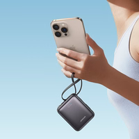 Joyroom JR-PBF27 10000mAh 22.5W Powerbank sisseehitatud USB-C ja Lightning kaablitega - Must