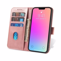 Magnet Case elegantne raamaturiiuli tüüpi ümbris koos jalutusalusega iPhone 13 Pro Max roosale mudelile