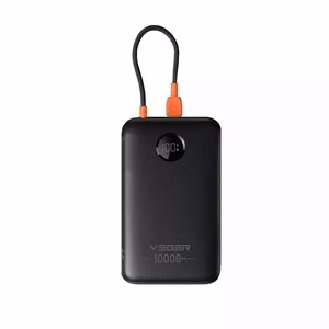 Powerbank 10000 mAh with built-in kaabel USB C QC3.0 PD 2A 22,5W K1C W1189 must