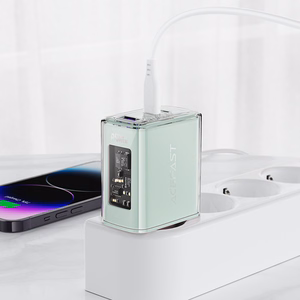 Acefast Laadija GaN 65W 3 ports (1xUSB, 2xUSB C) purple (A45)
