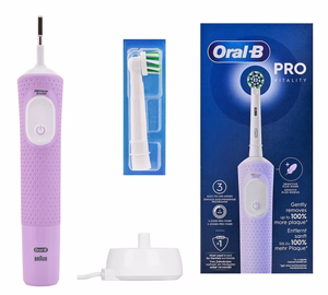 Oral-B Vitality Pro – laetav elektriline hambahari, 1 harjapead, 3 puhastusrežiimi, sirelililla