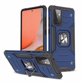 Wozinsky Ring Armor Case Kickstand Tough Rugged Cover for Samsung Galaxy A72 4G sinine
