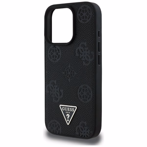 Guess Grained Hot Stamp Peony Triangle Logo MagSafe Ümbris jaoks iPhone 16 Pro - Must