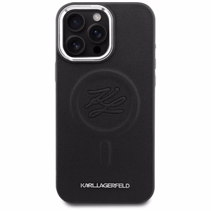 Karl Lagerfeld reljeefne rõnga initsiaalide MagSafe ümbris Samsung Galaxy S26 - must