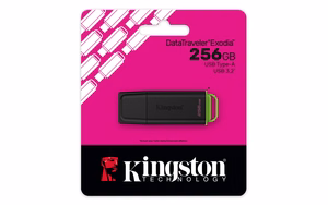 Kingston 256GB kaasaskantav USB 3.2 must/roheline
