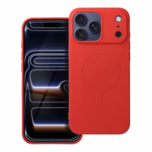SILICONE MAG COVER (big hole) Ümbris compatible with MagSafe jaoks IPHONE 17 Pro Max punane