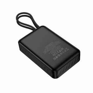 Akupank Hoco 20000 mAh QC PD 2A 22,5W sisseehitatud kaablitega USB C + Lightning J171A must