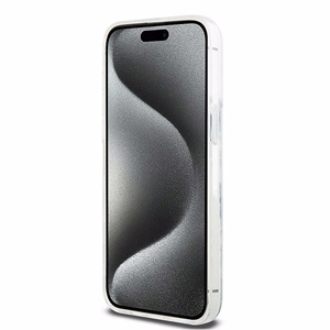 DKNY Liquid Glitter Multilogo ümbris jaoks iPhone 15 Pro Max - valge