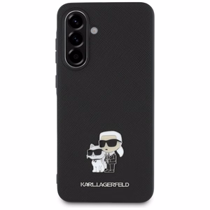 Karl Lagerfeld Saffiano Ümbris w/ K&C Metal Logo jaoks Samsung Galaxy A56 - Must