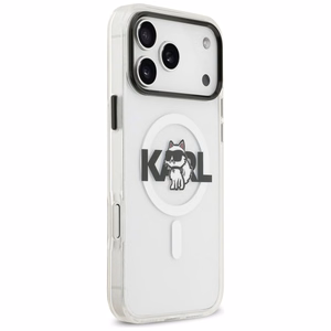 KARL LAGERFELD ümbris jaoks IPHONE 17 Pro compatible with MagSafe KLHMP17LHGCHGKBT (IML Choupette Sketch Logo) läbipaistev