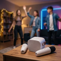 Blavec kantav Bluetooth kõlar WS-07 Karaoke Party 5W 2 mikrofoniga valge