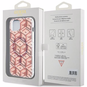 GUESS ümbris jaoks IPHONE 15 compatible with MagSafe GUHMP15SHGCUSTGP (IML GCUBE) roosa