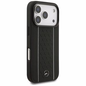 Mercedes Leather Star Pattern Stripes MagSafe Ümbris jaoks iPhone 17 Pro - Must