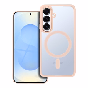 Чехол для Samsung S25 Color Edge Mag Cover совместимый с MagSafe розовый