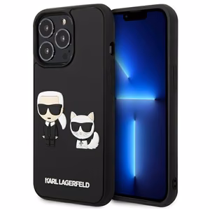 Karl Lagerfeld KLHCP13L3DRKCK iPhone 13 Pro / 13 6.1" must/must kõvakott Karl&Choupette Ikonik 3D