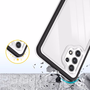 Läbipaistev 3in1 ümbris Samsung Galaxy A72 4G Frame Gel Cover Must