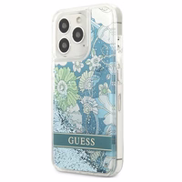 Guess GUHCP13XLFLSN iPhone 13 Pro Max 6.7" roheline/roheline kõvakaane Flower Liquid Glitter