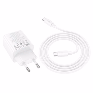Phone Laadija Hoco 2 x USB C + 2 x USB A QC3.0 PD 3A 20W + Kaabel USB C to USB C N55 valge