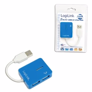 LogiLink UA0136 Smile – 4-pordine USB 2.0 jaotur, sinine