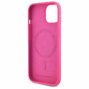 KARL LAGERFELD ümbris jaoks IPHONE 15 compatible with MagSafe KLHMP15SSKHPPLF (SIL KL Head Print) fuschia