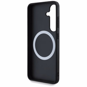 BMW Leather Tricolor Stripe MagSafe Ümbris jaoks Samsung Galaxy S25 - must