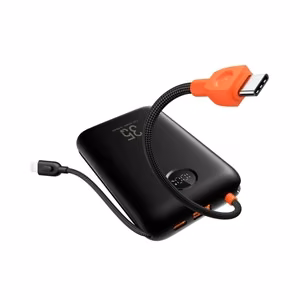 Veger K2 (W2068) 20000 mAh akupank 35W PD QC3.0 integreeritud USB-C ja Lightning kaablitega, must