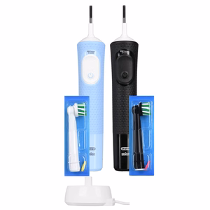 Oral-B Vitality Pro Duo täiskasvanutele pöörlev-võnkuv hambahari must, sinine, valge