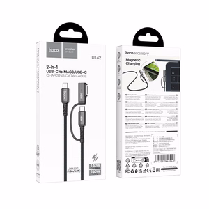 Cable 2in1 USB C to USB C / Mag3 Hoco 240W 1,8 m U142 black