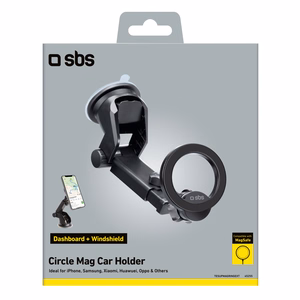 SBS TESUPMAGRINGEXT Smartphone Holder for Dashboard and Windshield, MagSafe Compatible - Black