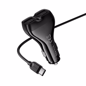 Borofone Car charger BZ35 Leader - 2 x Type C + USB - PD 30W with cable USB to Type C black