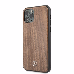 Mercedes Wood Line pähklipuust ümbris iPhone 11 Pro Max'ile - pruun