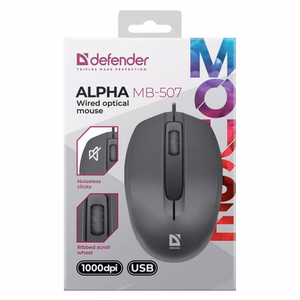 MOUSE DEFENDER ALPHA MB-507 OPTICAL 1000dpi 3P must SILENT CLICK