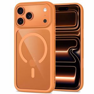 Tech-Protect MagOne CC MagSafe ümbris 2 karastatud klaasiga mudelitele iPhone 18 Pro Max / 17 Pro Max, läbipaistev oranž