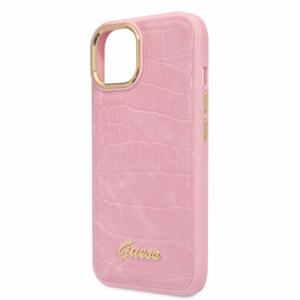 Guess Croco Collection ümbris jaoks iPhone 14 Plus - roosa