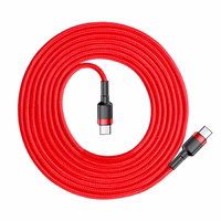 Baseus cable Cafule PD 2.0 USB-C - USB-C 2,0m 3A punane 60W