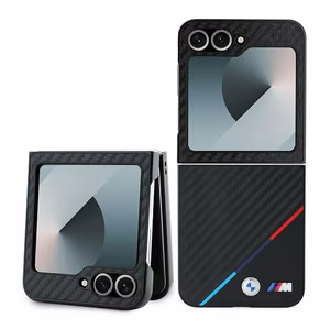 BMW Carbon Tricolor Ümbris jaoks Samsung Galaxy Z Flip 6 - Must