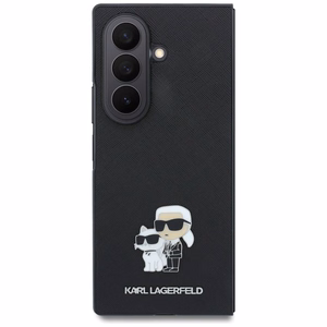 Must Karl Lagerfeld Saffiano Karl & Choupette Pin ümbris Samsung Galaxy Z Fold8 Ultra telefonile