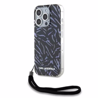 Karl Lagerfeld Zebra With Cord iPhone 15 Pro Max Ümbris - Lilla