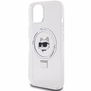 Karl Lagerfeld KLHMP15SHMRSCHH iPhone 15 6.1" valge/valge hardcase Ring Stand Choupette Head MagSafe