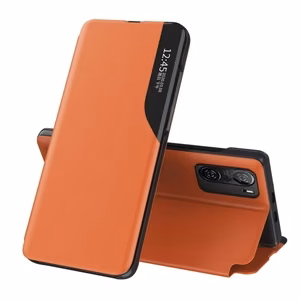 Eco Leather View Case Elegant Flip Cover Case with Stand Function Xiaomi Redmi K40 Pro + / K40 Pro / K40 / Poco F3 Orange