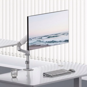 Ergo Office ER-691 W – gas-spring monitor arm for 17–32-inch screens, 1–10 kg, VESA up to 100×100, matte white